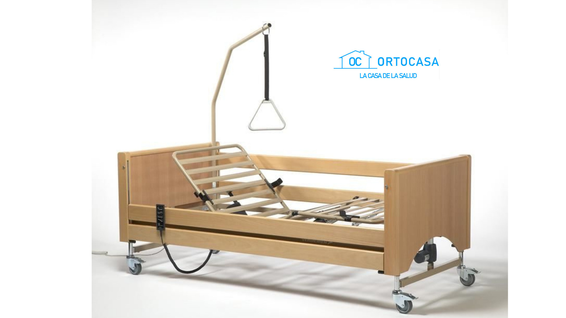 cama eléctrica ortocasa con colgador